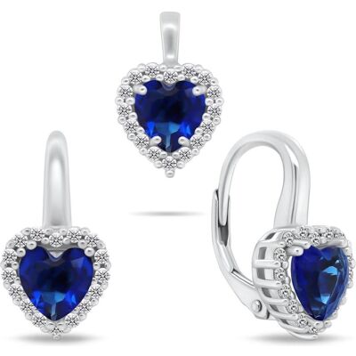 Brilio, Schmuck Set, Silver - Silver heart jewelry set with zircons SET273WB (earrings. pendant), Silber, (Silber) Brilio, Schmuck Set, Silver - Silver heart jewelry set with zircons SET273WB (earrings. pendant), Silber, (Silber)