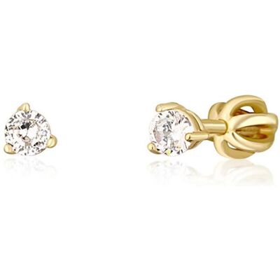 JVD, Ohrringe, Charming gold-plated stud earrings with zircons SVLE1501XH2GO - Diameter: 0.5 cm, (Messing vergoldet) JVD, Ohrringe, Charming gold-plated stud earrings with zircons SVLE1501XH2GO - Diameter: 0.5 cm, (Messing vergoldet)