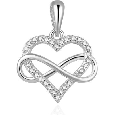 Beneto, Kettenanhänger, Romantic silver pendant with zircons Infinite love AGH542L (L) Beneto, Kettenanhänger, Romantic silver pendant with zircons Infinite love AGH542L (L)