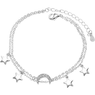 Beneto, Armschmuck, Elegant double silver bracelet AGB750/21, (Silber) Beneto, Armschmuck, Elegant double silver bracelet AGB750/21, (Silber)