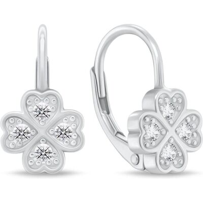 Brilio, Ohrringe, Silver - Dangling silver earrings Four-leaf clover with zircons EA1164W, (925 Silber) Brilio, Ohrringe, Silver - Dangling silver earrings Four-leaf clover with zircons EA1164W, (925 Silber)