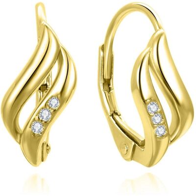 Brilio, Ohrringe, Silver - Charming gold-plated earrings with cubic zirconia EA1179Y, (Silber) Brilio, Ohrringe, Silver - Charming gold-plated earrings with cubic zirconia EA1179Y, (Silber)