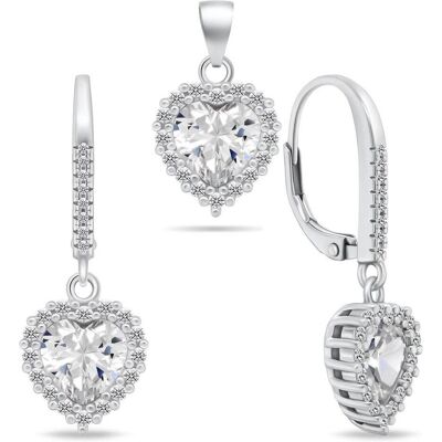 Brilio, Ohrringe, Silver - Charming set of jewelry hearts SET195W (pendant. earrings), (Silber) Brilio, Ohrringe, Silver - Charming set of jewelry hearts SET195W (pendant. earrings), (Silber)