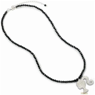 Carat Shop, Halsschmuck, Barbie Halskette & Anhänger Silhouette on Black Onyx Bead (Sterling Silber), (Sterling Silber, 45 cm) Carat Shop, Halsschmuck, Barbie Halskette & Anhänger Silhouette on Black Onyx Bead (Sterling Silber), (Sterling Silber, 45 cm)