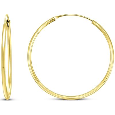 Brilio, Ohrringe, Silver - Timeless Gold Plated Hoop Earrings EA020Y - Diameter: 3 cm Brilio, Ohrringe, Silver - Timeless Gold Plated Hoop Earrings EA020Y - Diameter: 3 cm