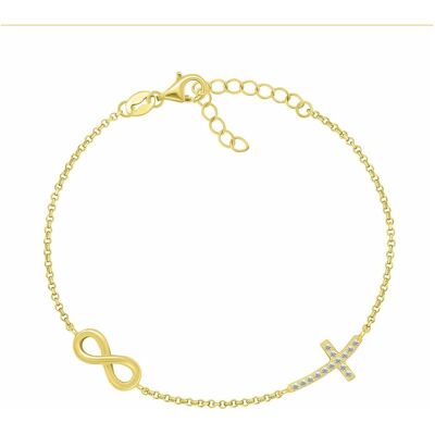 Brilio, Armschmuck, Silver - Silver Bracelet for Women Infinity and Cross BRC178W, (Silber) Brilio, Armschmuck, Silver - Silver Bracelet for Women Infinity and Cross BRC178W, (Silber)