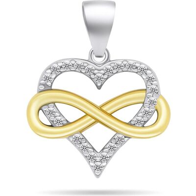 Brilio, Kettenanhänger, Silver - Romantic bicolor silver pendant Endless love PT62WY, (Silber) Brilio, Kettenanhänger, Silver - Romantic bicolor silver pendant Endless love PT62WY, (Silber)