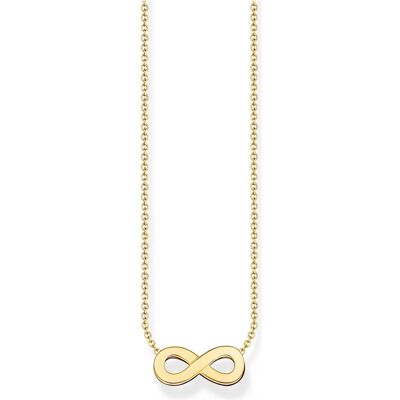 Thomas Sabo, Halsschmuck, Kette mit Infinity-Anhänger vergoldet, (925 Sterlingsilber mit 750 Gelbgold Vergoldung) Thomas Sabo, Halsschmuck, Kette mit Infinity-Anhänger vergoldet, (925 Sterlingsilber mit 750 Gelbgold Vergoldung)