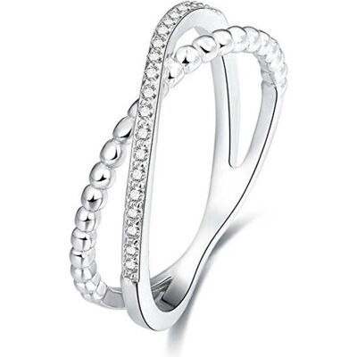 Beneto, Ring, Double ring made of silver AGG145 - Circuit: 56 mm (L), (56, 925 Silber) Beneto, Ring, Double ring made of silver AGG145 - Circuit: 56 mm (L), (56, 925 Silber)