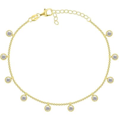 Brilio, Armschmuck, Silver - Gold-plated bracelet with zircons BRC78Y, (Silber) Brilio, Armschmuck, Silver - Gold-plated bracelet with zircons BRC78Y, (Silber)