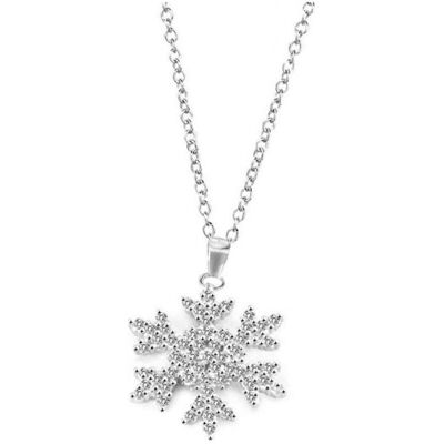 Beneto, Halsschmuck, Glittering silver necklace Snowflake AGS1333 / 47 (L), (Silber, 47 cm) Beneto, Halsschmuck, Glittering silver necklace Snowflake AGS1333 / 47 (L), (Silber, 47 cm)