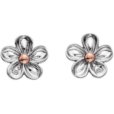 Hot Diamonds, Ohrringe, Silver flower earrings with diamonds Forget me not DE618, (Silber) Hot Diamonds, Ohrringe, Silver flower earrings with diamonds Forget me not DE618, (Silber)