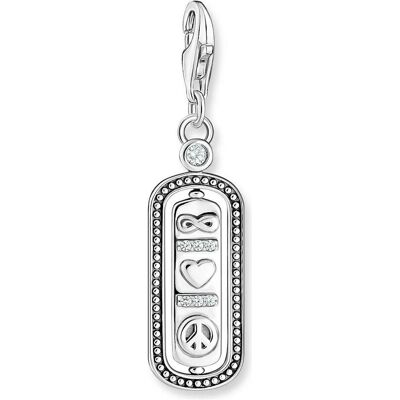 Thomas Sabo, Kettenanhänger, Herz Peace & Infinity Charm-Anhänger, (925 Sterlingsilber, Geschwärzt) Thomas Sabo, Kettenanhänger, Herz Peace & Infinity Charm-Anhänger, (925 Sterlingsilber, Geschwärzt)
