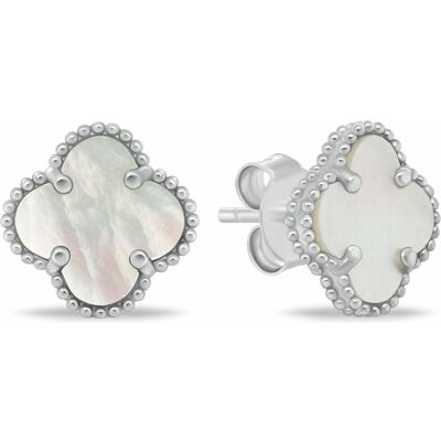 Brilio, Ohrringe, Silver - Beautiful silver earrings Four leaf EA1157W, (Silber) Brilio, Ohrringe, Silver - Beautiful silver earrings Four leaf EA1157W, (Silber)
