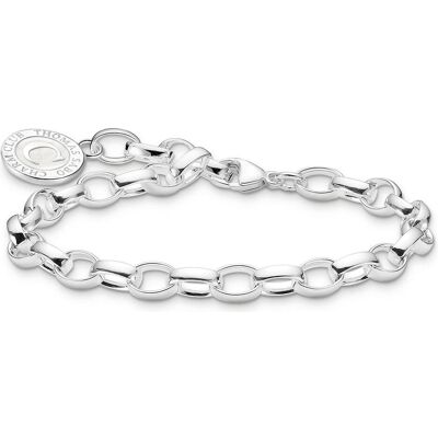 Thomas Sabo, Armschmuck, Charm Armband mit Schimmernden Weissem Kaltemaille Silber, (15 cm, Emaille, Silber 925) Thomas Sabo, Armschmuck, Charm Armband mit Schimmernden Weissem Kaltemaille Silber, (15 cm, Emaille, Silber 925)