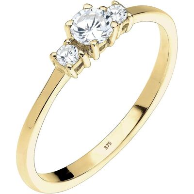 Elli, Ring, Anello in Argento Sterling con Zirconia Dorata, (54, 925 Silber) Elli, Ring, Anello in Argento Sterling con Zirconia Dorata, (54, 925 Silber)