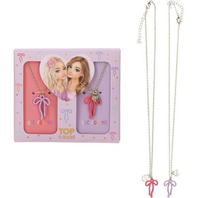 Top Model, Halsschmuck, Topmodel - BFF Necklace Set With Bow - 40 cm + 5 cm adjustable chain, (Edelstahl, Messing) Top Model, Halsschmuck, Topmodel - BFF Necklace Set With Bow - 40 cm + 5 cm adjustable chain, (Edelstahl, Messing)