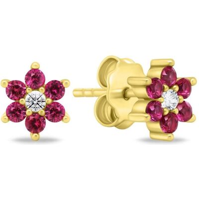 Brilio, Ohrringe, Silver - Charming gold-plated earrings with fuchsia zircons EA846YR Brilio, Ohrringe, Silver - Charming gold-plated earrings with fuchsia zircons EA846YR