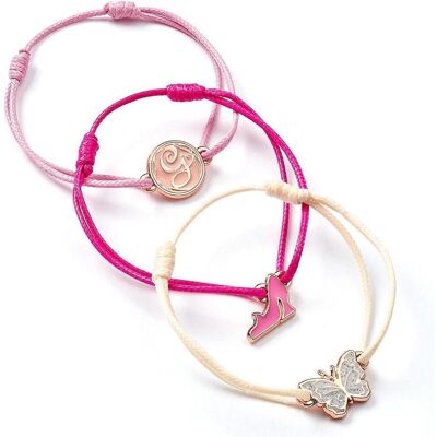Armschmuck, WICKED Glinda Friendship Bracelet Set of 3 Bracelets - Pin, White and Rose-Gold, (15 cm, Zinklegierung) Armschmuck, WICKED Glinda Friendship Bracelet Set of 3 Bracelets - Pin, White and Rose-Gold, (15 cm, Zinklegierung)
