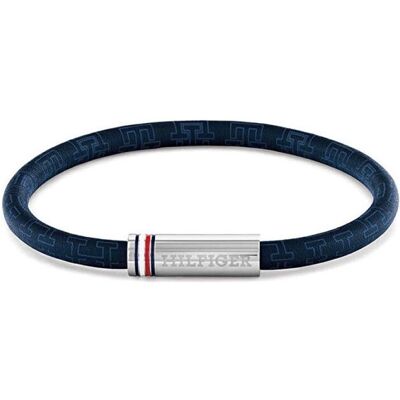 Tommy Hilfiger Armschmuck, Blaues Herrenarmband aus Kunstleder mit bedruckter Kordel 2790702, (Kordel, Kunstleder) Tommy Hilfiger Armschmuck, Blaues Herrenarmband aus Kunstleder mit bedruckter Kordel 2790702, (Kordel, Kunstleder)