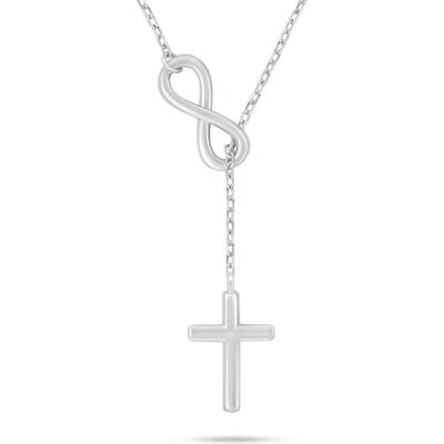 Brilio, Halsschmuck, Silver - Silver Women's Necklace Infinity and Cross NCL195W, (Silber) Brilio, Halsschmuck, Silver - Silver Women's Necklace Infinity and Cross NCL195W, (Silber)