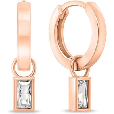 Brilio, Ohrringe, Silver - Minimalist 2in1 round earrings with zircons EA840R Brilio, Ohrringe, Silver - Minimalist 2in1 round earrings with zircons EA840R
