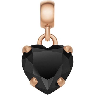 Daniel Wellington, Kettenanhänger, - Gold-plated pendant with black heart Charms DW00400426, (Messing) Daniel Wellington, Kettenanhänger, - Gold-plated pendant with black heart Charms DW00400426, (Messing)