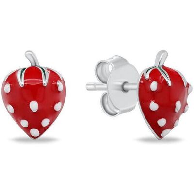 Brilio, Ohrringe, Girls' silver earrings Strawberries EA1264W, (Silber) Brilio, Ohrringe, Girls' silver earrings Strawberries EA1264W, (Silber)