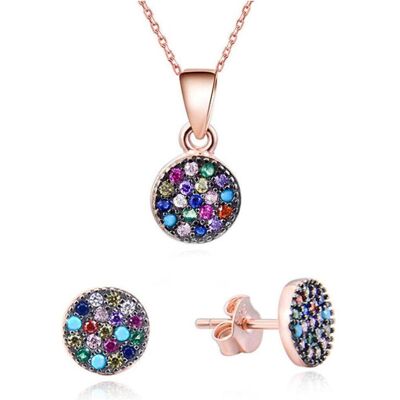 Beneto, Schmuck Set, Playful set of silver jewelry with zircons AGSET284 (necklace, earrings), Silber, (Silber) Beneto, Schmuck Set, Playful set of silver jewelry with zircons AGSET284 (necklace, earrings), Silber, (Silber)