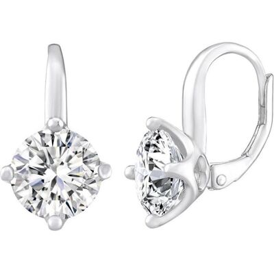 Silvego, Ohrringe, Silver earrings LILA with clear zircon LPS0620 - Dimension: M: (1.6 x 0.8 cm), (Silber 925) Silvego, Ohrringe, Silver earrings LILA with clear zircon LPS0620 - Dimension: M: (1.6 x 0.8 cm), (Silber 925)