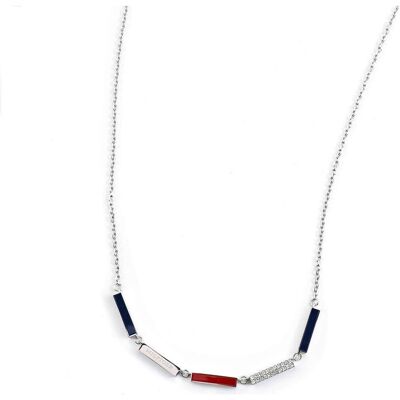 Tommy Hilfiger Halsschmuck, Layered Enamel Halskette, (Edelstahl, Emaille, 45 cm) Tommy Hilfiger Halsschmuck, Layered Enamel Halskette, (Edelstahl, Emaille, 45 cm)