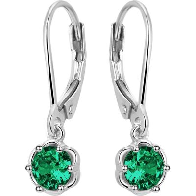 Beneto, Ohrringe, Flattering silver earrings with green zirconia AGUC3340-GR, (Silber) Beneto, Ohrringe, Flattering silver earrings with green zirconia AGUC3340-GR, (Silber)