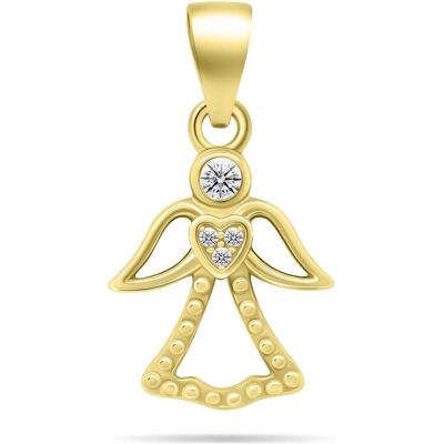 Brilio, Kettenanhänger, Silver - Beautiful gold-plated pendant with zircons Angel PT121Y, (Silber) Brilio, Kettenanhänger, Silver - Beautiful gold-plated pendant with zircons Angel PT121Y, (Silber)