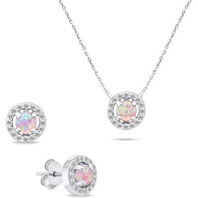 Brilio, Ohrringe, Charming Silver Opal Jewelry Set SET225WP (Earrings, Necklace), (Silber) Brilio, Ohrringe, Charming Silver Opal Jewelry Set SET225WP (Earrings, Necklace), (Silber)