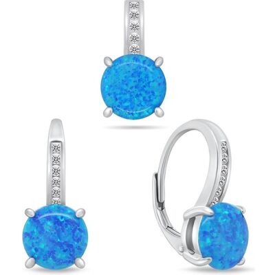 Brilio, Ohrringe, Silver - Timeless opal jewelry set SET246WB (earrings. pendant), (Silber) Brilio, Ohrringe, Silver - Timeless opal jewelry set SET246WB (earrings. pendant), (Silber)