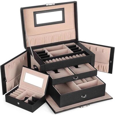 Songmics, Uhrenbox + Schmuckaufbewahrung, Belle, Schwarz Songmics, Uhrenbox + Schmuckaufbewahrung, Belle, Schwarz