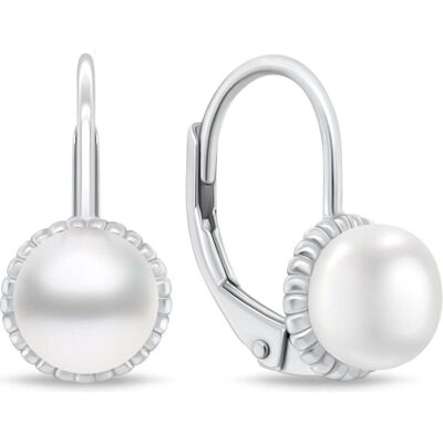 Brilio, Ohrringe, Silver - Silver earrings with river pearls EA1140W, (Silber) Brilio, Ohrringe, Silver - Silver earrings with river pearls EA1140W, (Silber)