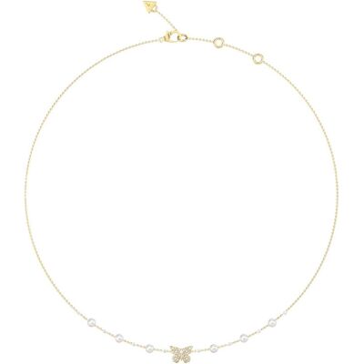 Guess Halsschmuck, Borboleta 16-18" Pave Borboleta Necklace, (Edelstahl, Glas, Perlmutt) Guess Halsschmuck, Borboleta 16-18" Pave Borboleta Necklace, (Edelstahl, Glas, Perlmutt)