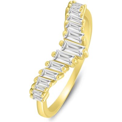 Brilio, Ring, Silver - Beautiful gold-plated ring with clear zircons RI140Y - Circuit: 50 mm, (50) Brilio, Ring, Silver - Beautiful gold-plated ring with clear zircons RI140Y - Circuit: 50 mm, (50)