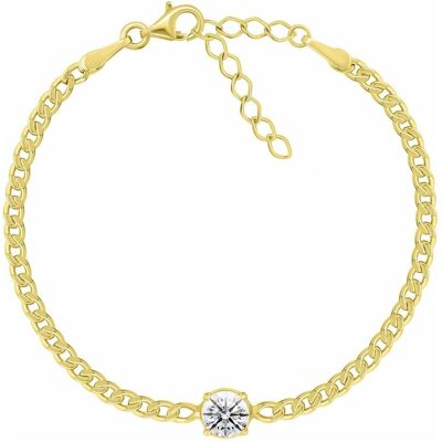 Brilio, Armschmuck, Silver - Gold Plated Cubic Zirconia Bracelet for Women BRC184Y, (Silber) Brilio, Armschmuck, Silver - Gold Plated Cubic Zirconia Bracelet for Women BRC184Y, (Silber)