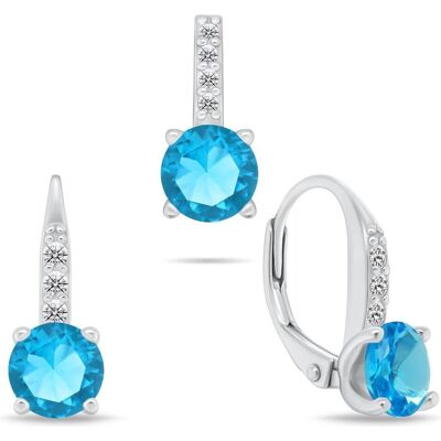 Brilio, Ohrringe, Silver - Elegant silver set with zircons SET274WLB (pendant. dangle earrings), (Silber) Brilio, Ohrringe, Silver - Elegant silver set with zircons SET274WLB (pendant. dangle earrings), (Silber)