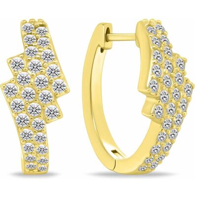Brilio, Ohrringe, Silver - Gold-plated hoop earrings with sparkling zircons EA1181Y Brilio, Ohrringe, Silver - Gold-plated hoop earrings with sparkling zircons EA1181Y