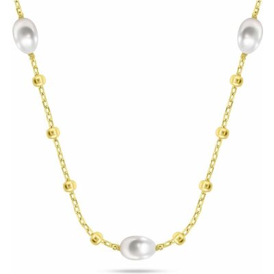 Brilio, Halsschmuck, Silver - Charming gold-plated necklace with real pearls NCL215Y, (Silber) Brilio, Halsschmuck, Silver - Charming gold-plated necklace with real pearls NCL215Y, (Silber)