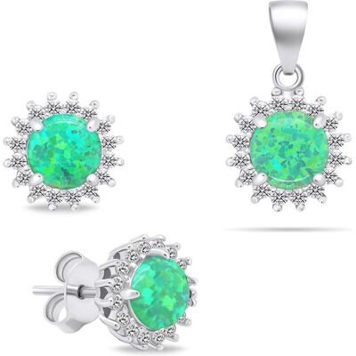 Brilio, Ohrringe, Beautiful Opal Jewelry Set SET231WG (Earrings, Pendant), (Silber) Brilio, Ohrringe, Beautiful Opal Jewelry Set SET231WG (Earrings, Pendant), (Silber)