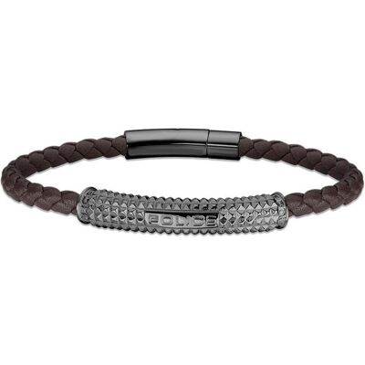 Police, Armschmuck, Hardware Armband, (21 cm, Edelstahl, Leder) Police, Armschmuck, Hardware Armband, (21 cm, Edelstahl, Leder)