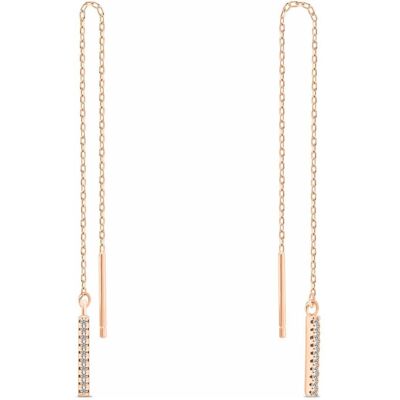 Brilio, Ohrringe, Silver - Long chain earrings with zircons EA1007Y Brilio, Ohrringe, Silver - Long chain earrings with zircons EA1007Y