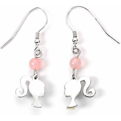 Carat, Ohrringe, Barbie Drop Ohrringe Silhouette & Rose Quartz (Sterling Silber), (Sterling Silber) Carat, Ohrringe, Barbie Drop Ohrringe Silhouette & Rose Quartz (Sterling Silber), (Sterling Silber)