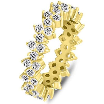 Brilio, Ring, Silver - Gold-plated ring with sparkling zircons RI137Y - Circuit: 50 mm, (50) Brilio, Ring, Silver - Gold-plated ring with sparkling zircons RI137Y - Circuit: 50 mm, (50)