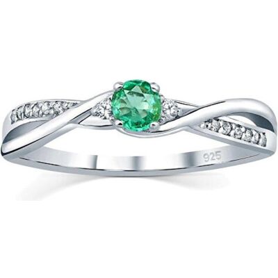 Silvego, Ring, Silver Ring With Real Natural Emerald Jjjr1100er, (55, 925 Silber) Silvego, Ring, Silver Ring With Real Natural Emerald Jjjr1100er, (55, 925 Silber)