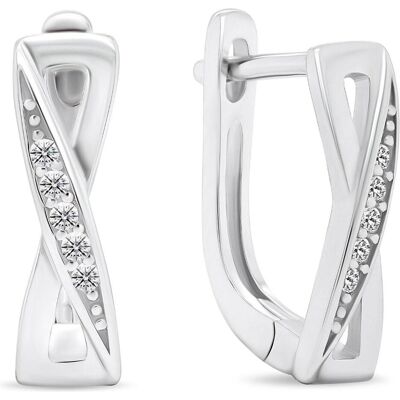 Brilio, Ohrringe, Silver - Beautiful silver earrings with zircons EA462W Brilio, Ohrringe, Silver - Beautiful silver earrings with zircons EA462W